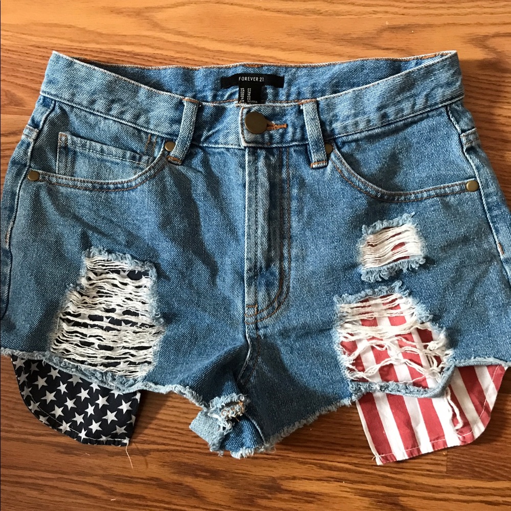 American flag highwaisted shorts