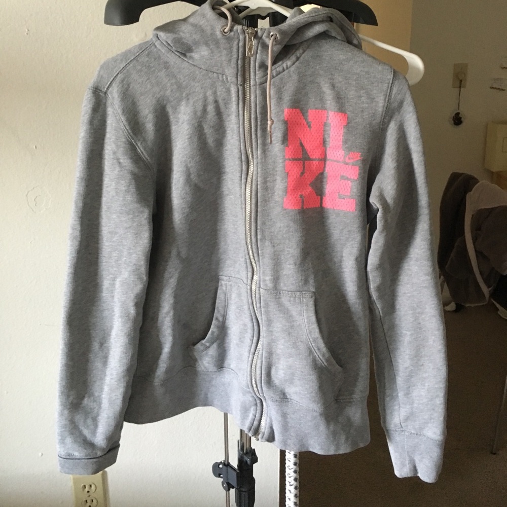 Nike women pink gray Nike sweater size XL