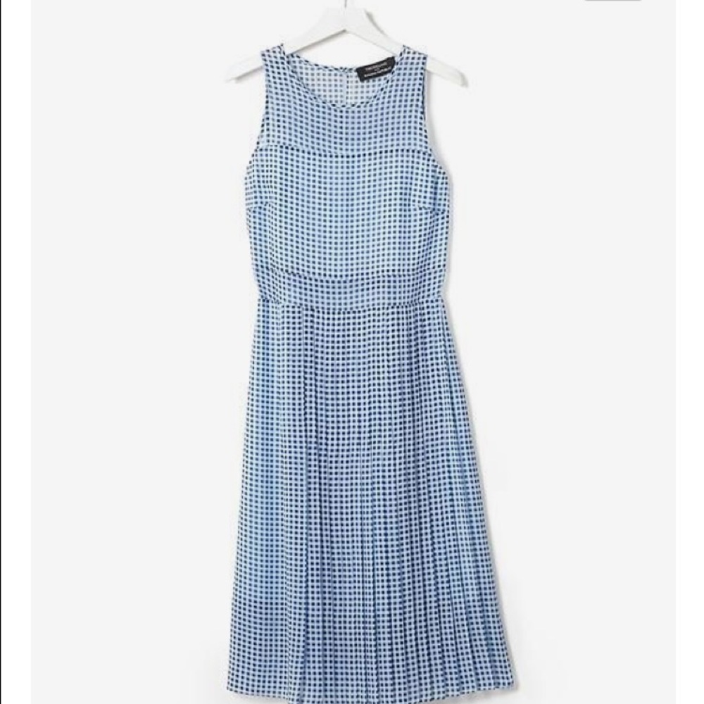 ISO size4 Banana Republic Blue Gingham dress