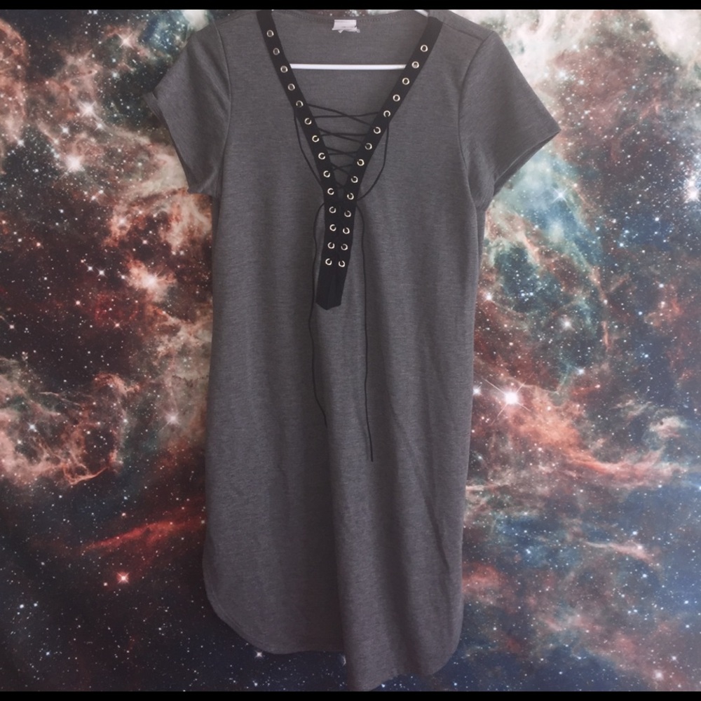 Trendy Tie-up Rounded Bottom Cotton Dress