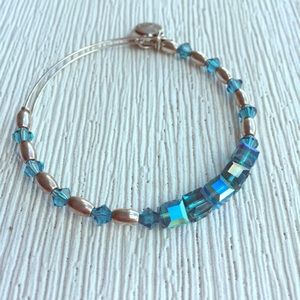 Alex and ani blue & silver Swarovski crystal beads