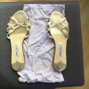 Gold jimmy choo sandals, gently worn ,