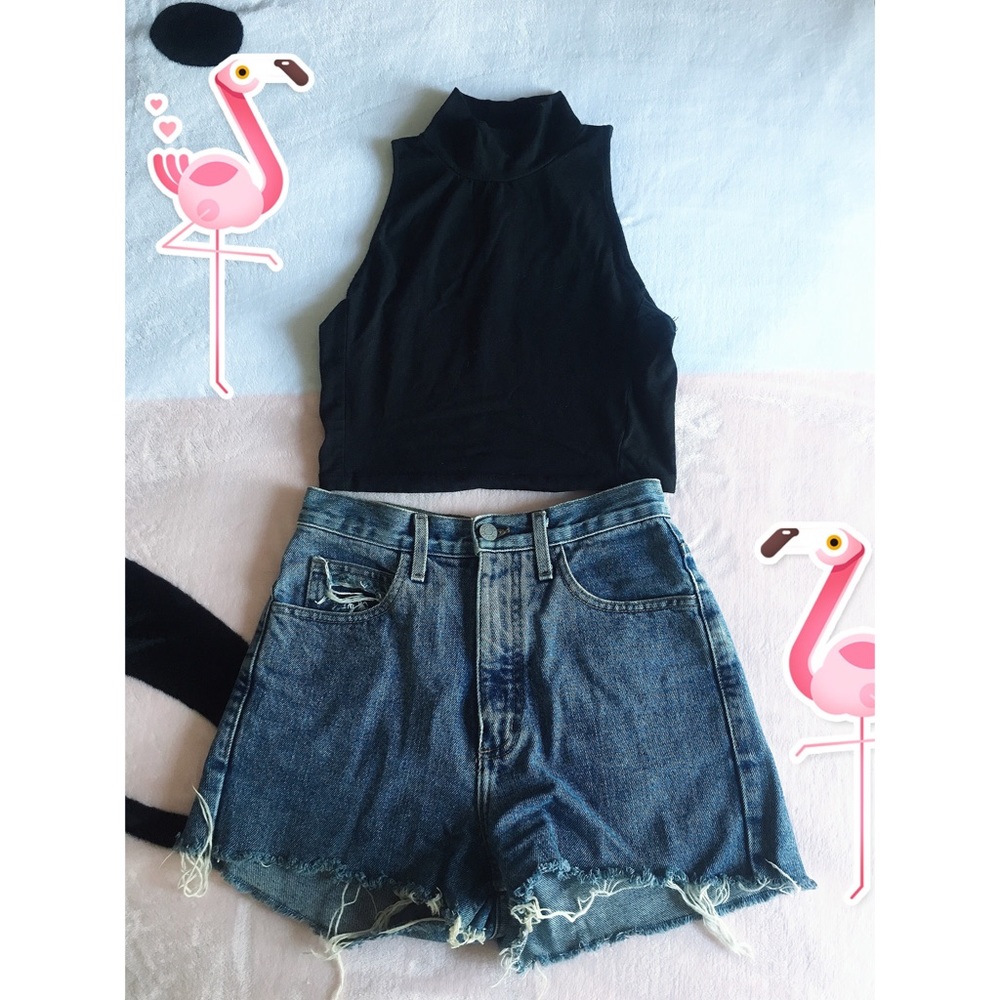 Cropped Mock Neck Tank