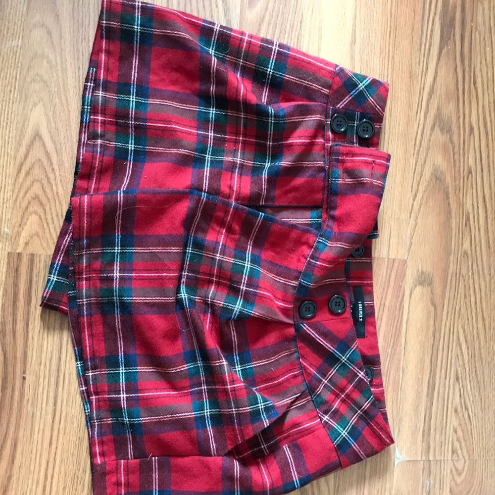 Red plaid shorts