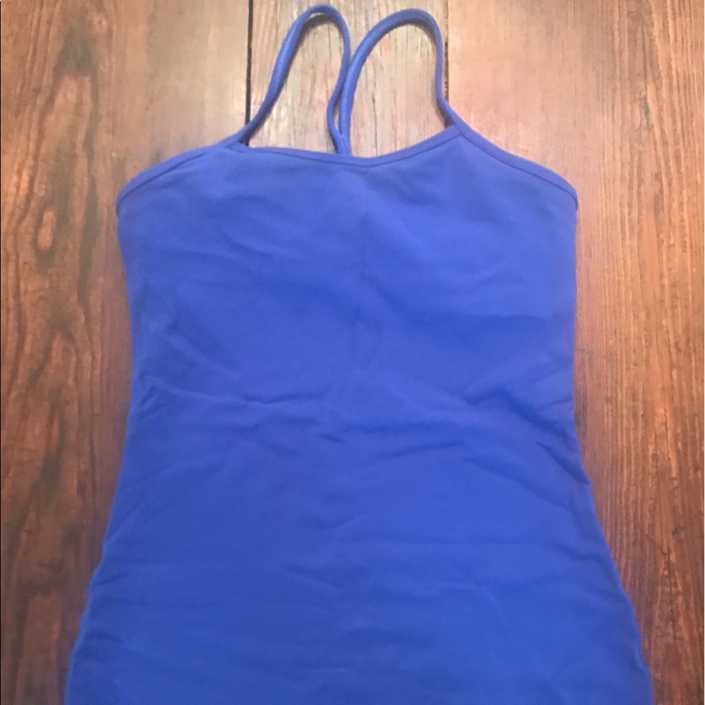 Lululemon Power Y Tank Sapphire Blue Sz 6 EUC