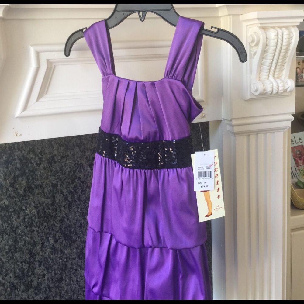 Lavender satin dress NWT