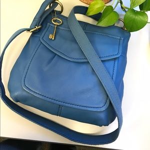 Like New Fossil Jade Blue Crossbody Bag
