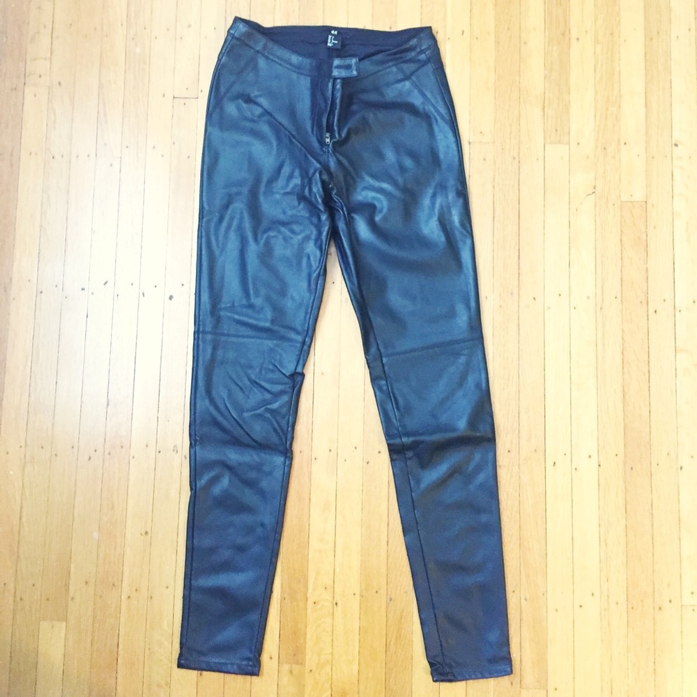 H&M Black Pleather Skinny Pants