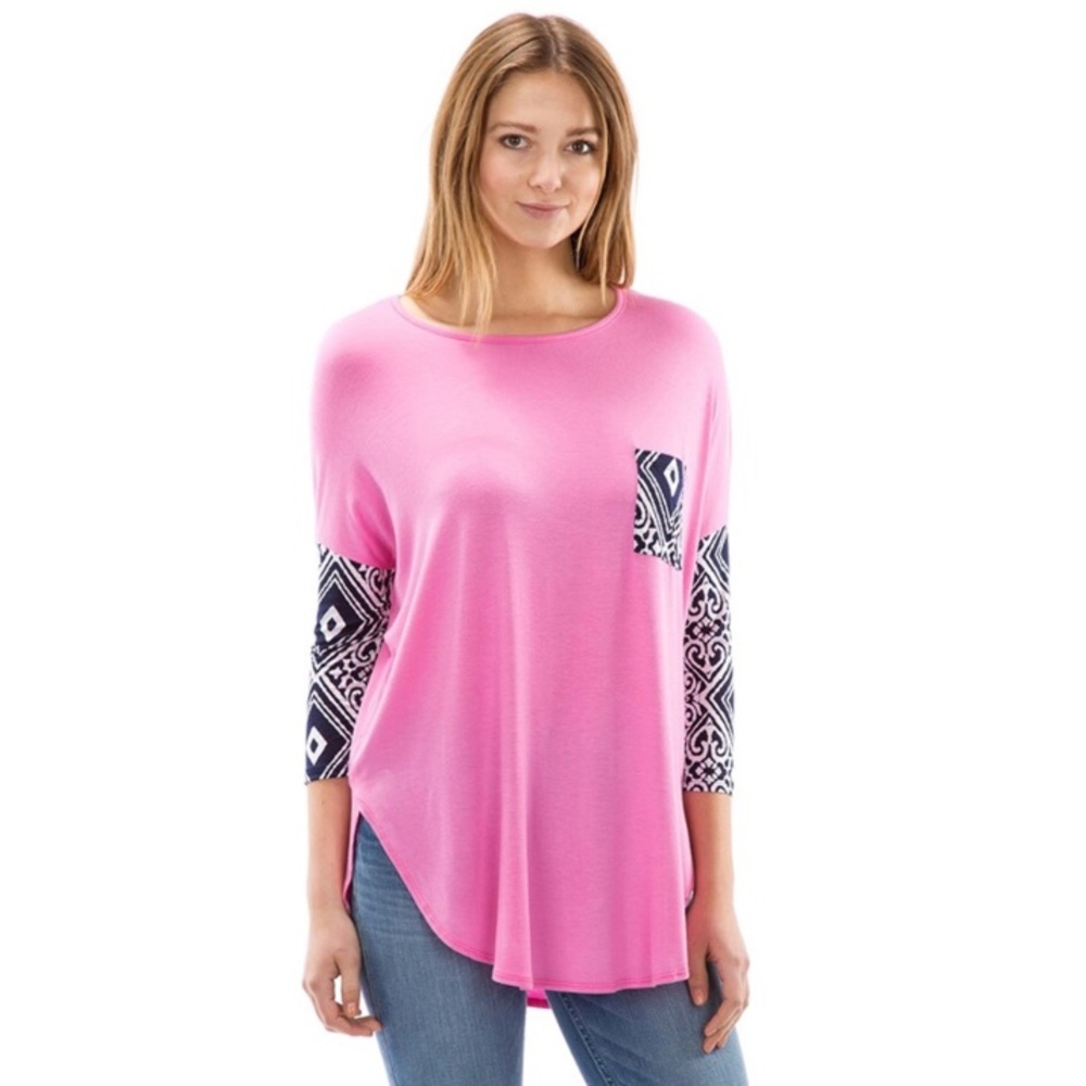 TWO LEFT Pink long sleeved tee. Firm price