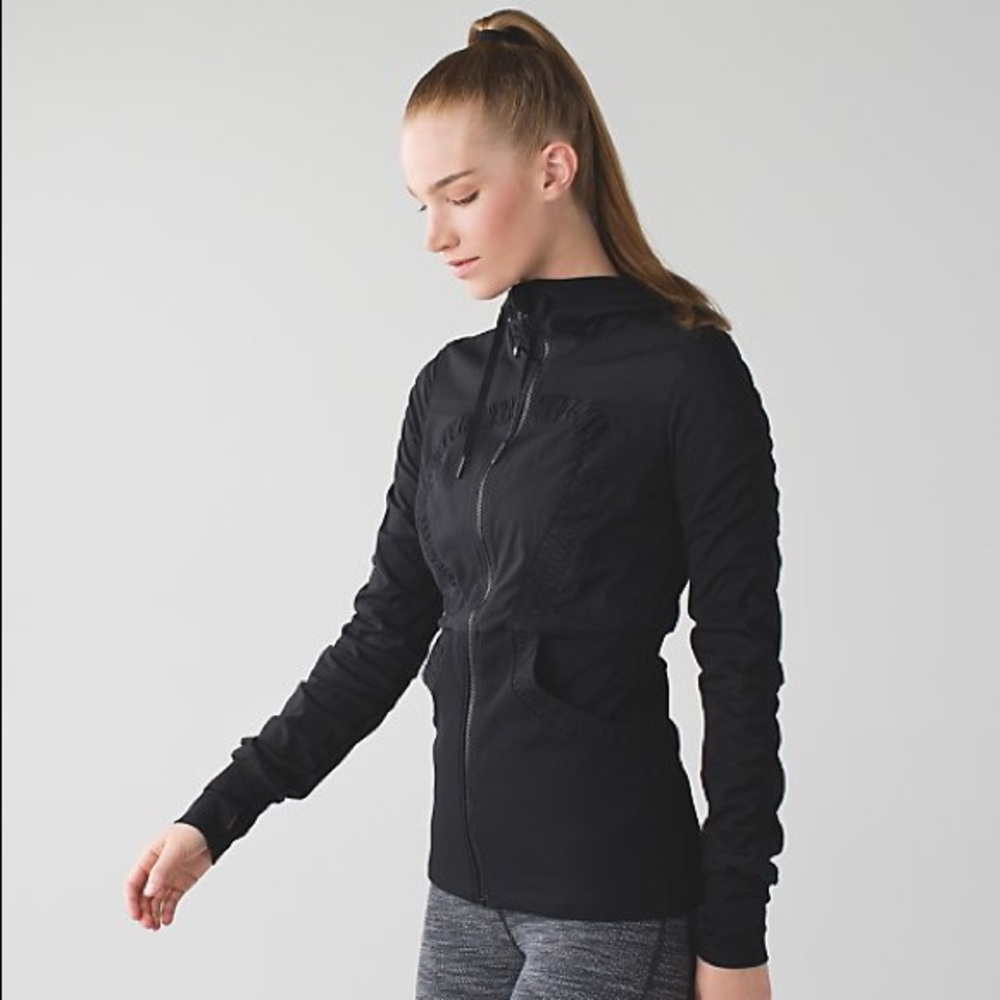Lululemon Dance Studio Jacket Black/Gray Sz 6 EUC