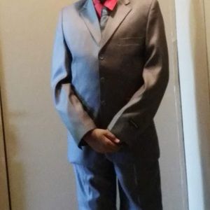 Gray kids suit jacket vest and slacks