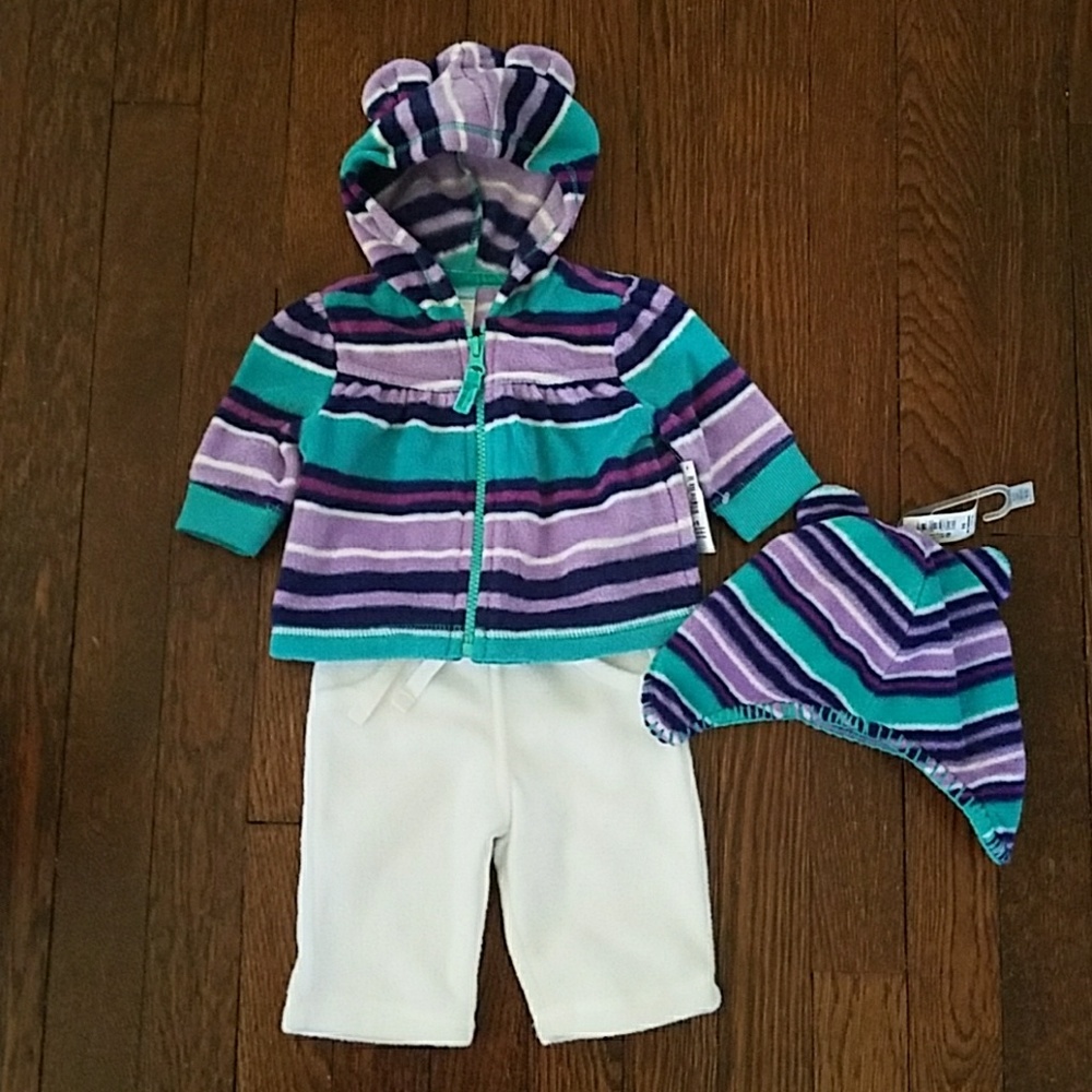NWT Old Navy girls fleece outfit 0-3 months