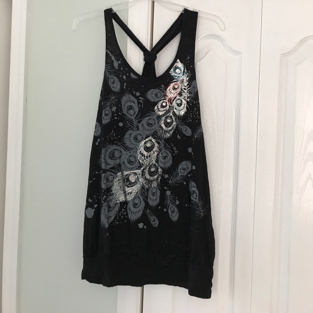 Peacock design razor back top