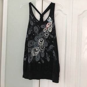 Peacock design razor back top