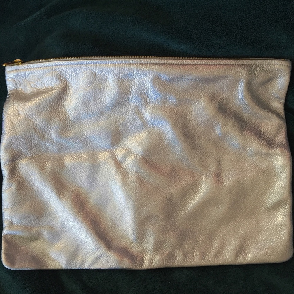 American Apparel Silver Iridescent Carryall Pouch