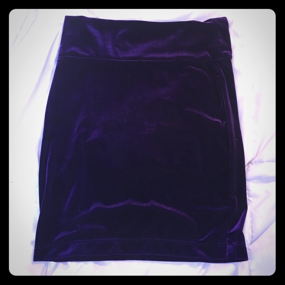Purple Velvet Mini Skirt