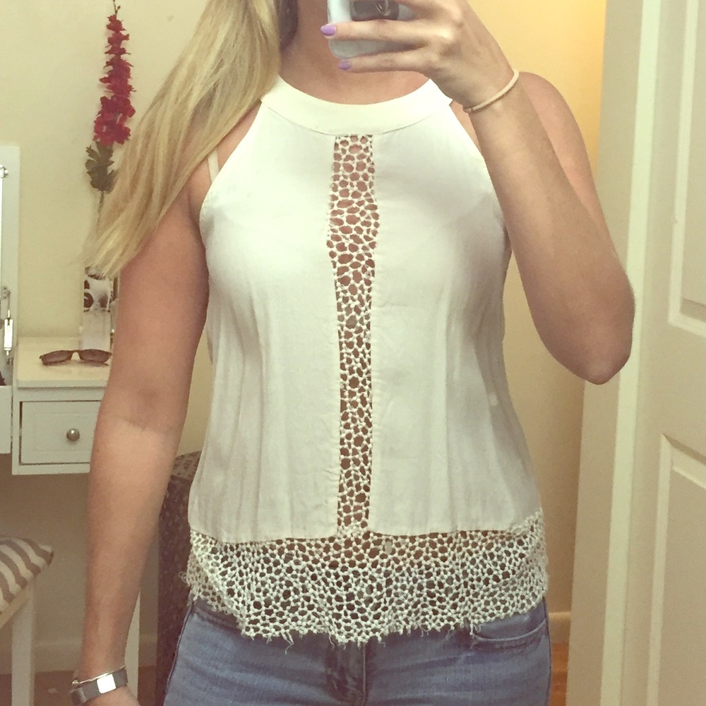 Cream tank top Size small