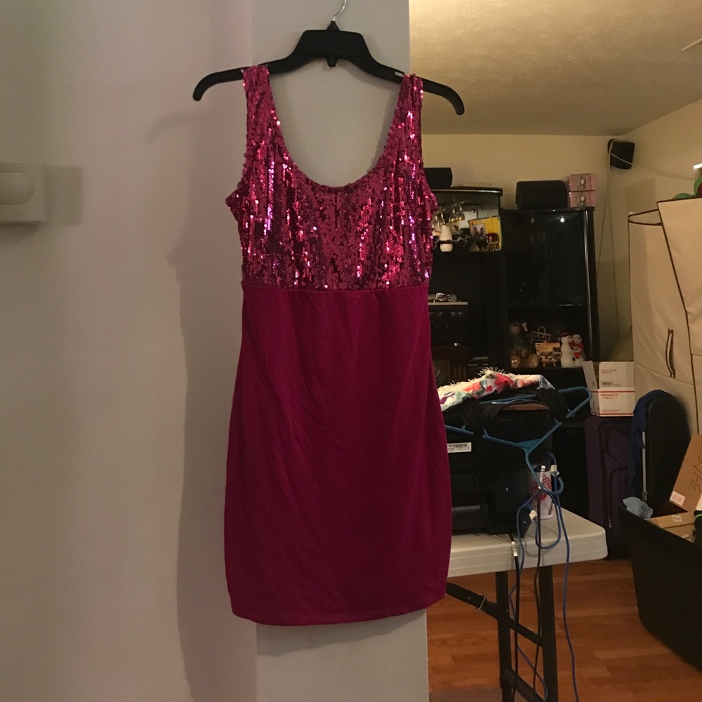Fuchsia Sequin Dress