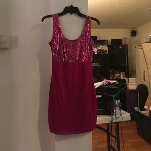 Fuchsia Sequin Dress