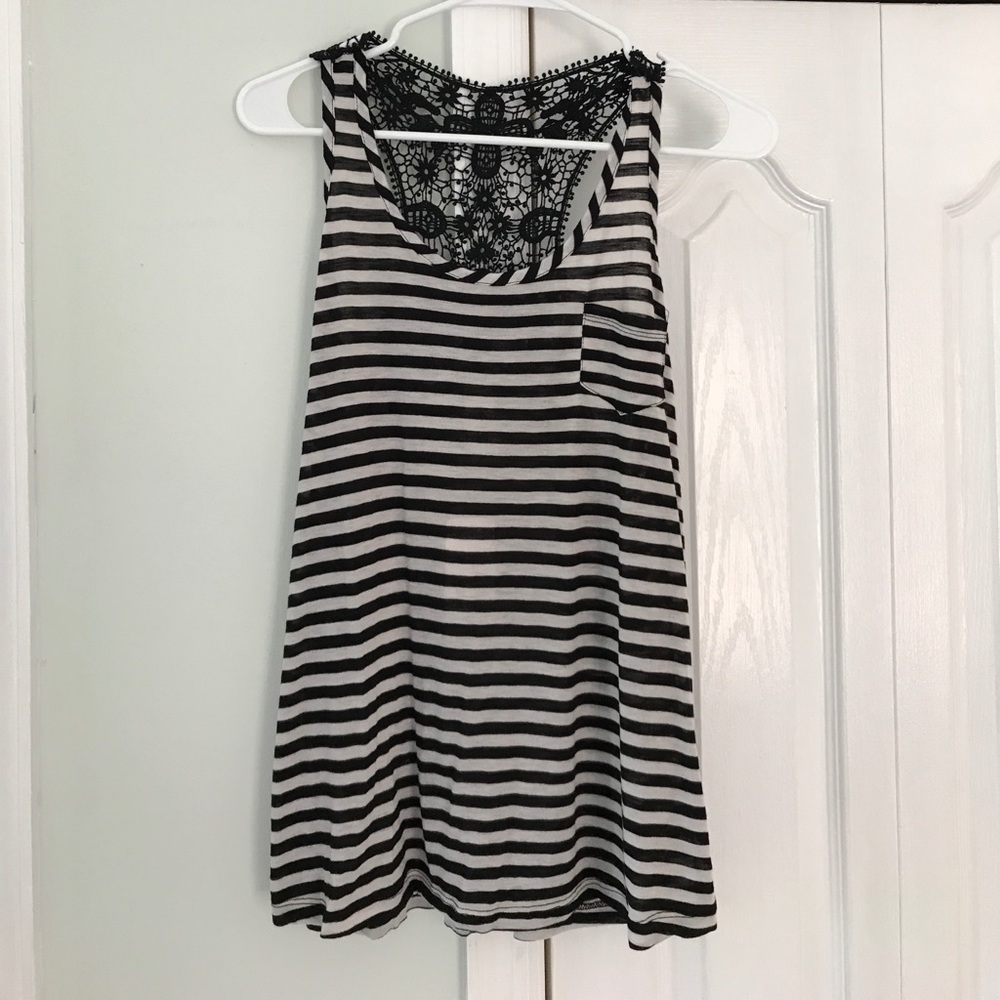 NWT cream and black striped top