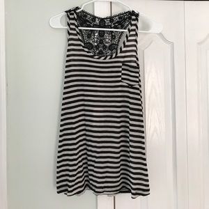 NWT cream and black striped top