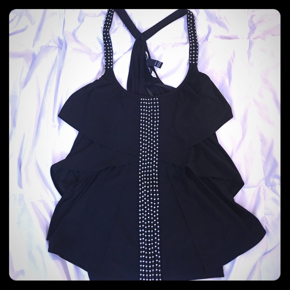 Black Studded Boston Proper Top