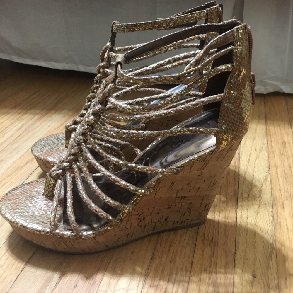 Tan/Gold Wedges ! ‼️