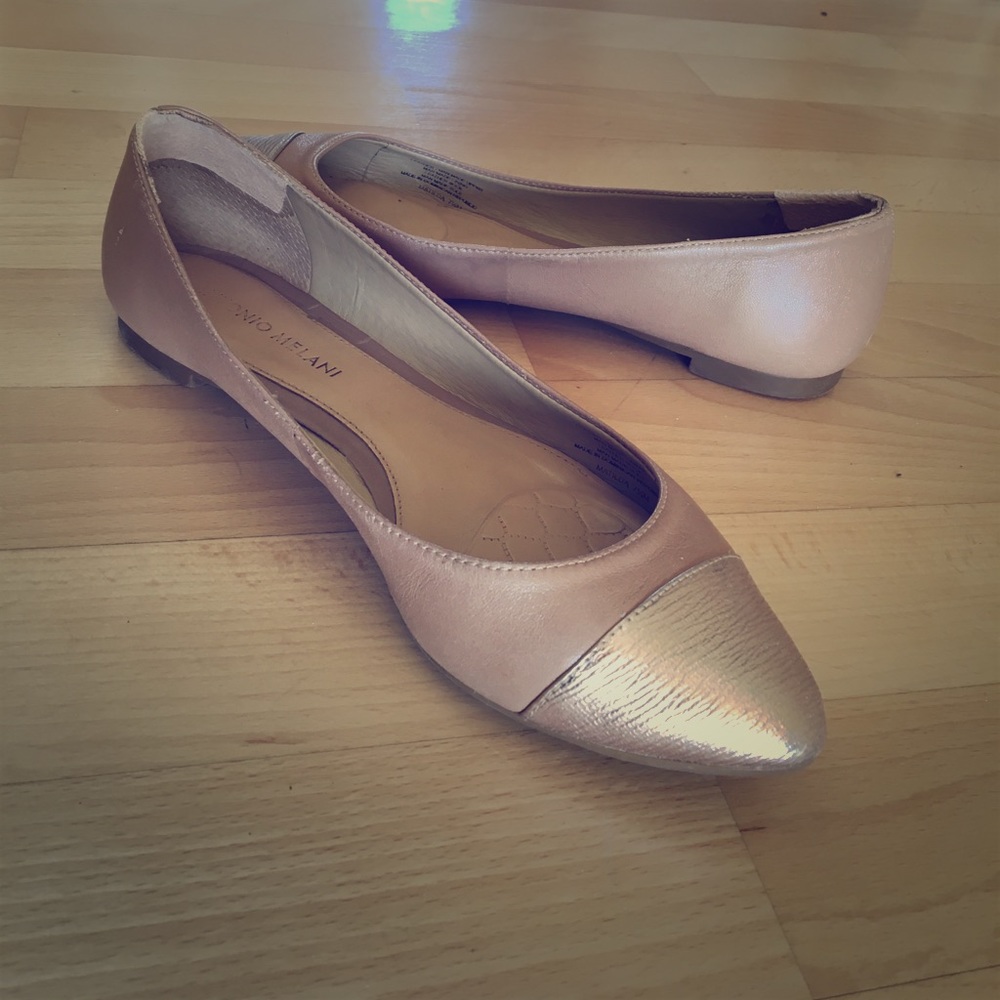 Gold toed Antonio Melani ballet flat