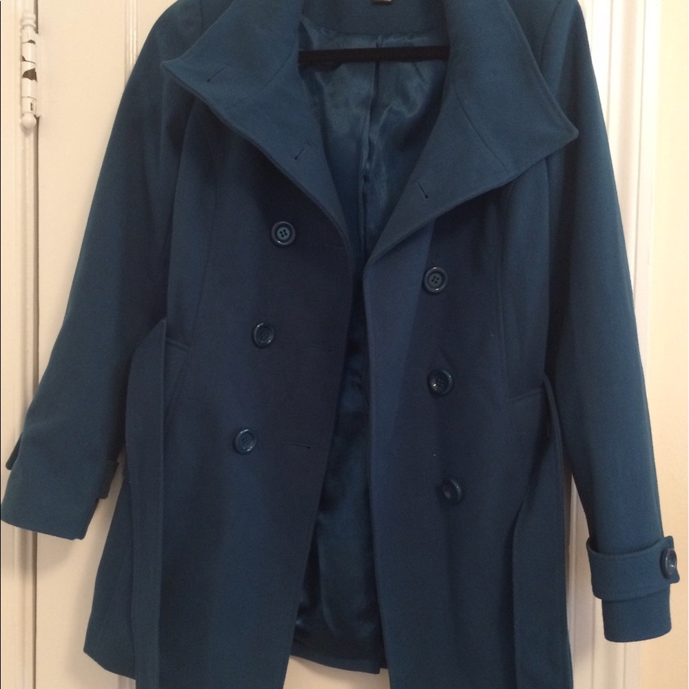 Forever 21 Wool Peacoat, teal