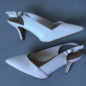 New Look White Slingback Heels
