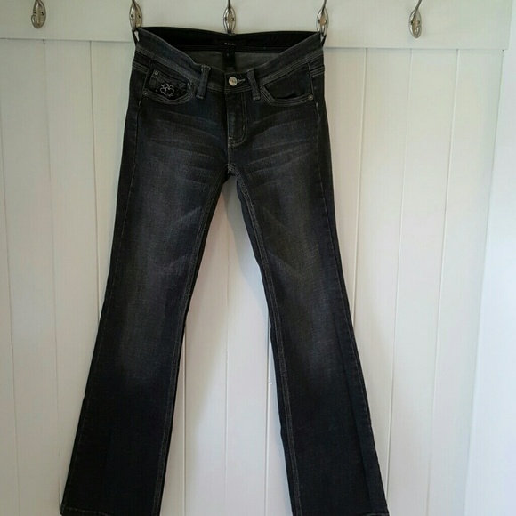 NOIR  JEANS SZ 0 EMBROIDERED  ON BACK AND FRONT - Picture 3 of 4