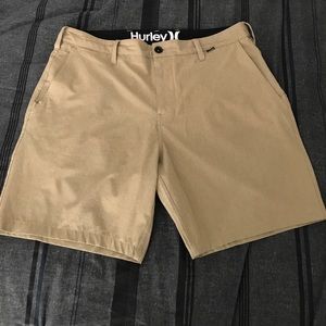Hurley khaki phantom submersible board shorts.