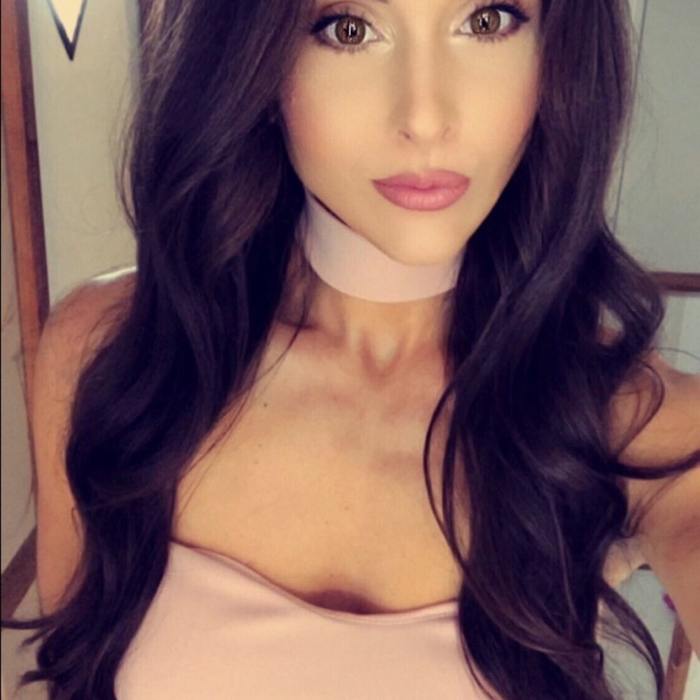 Pink choker bodycon dress