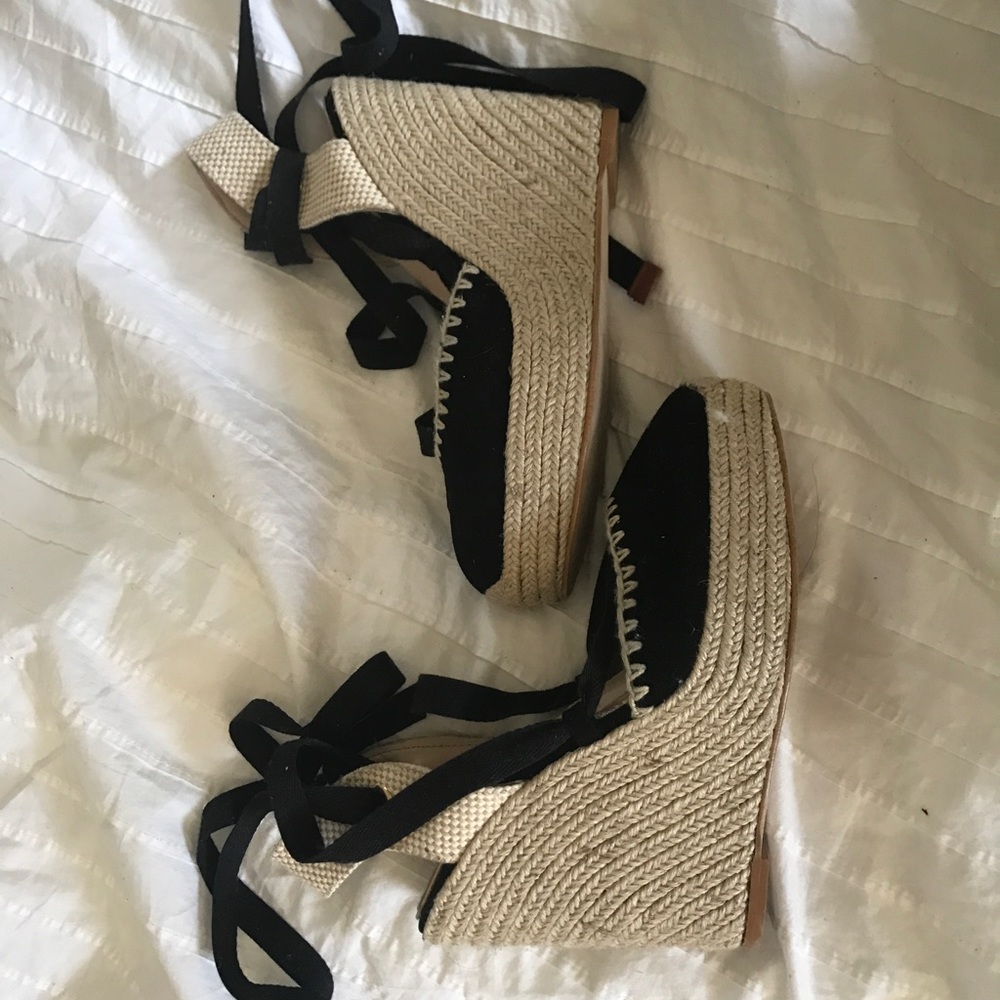 Zara black suede espadrilles