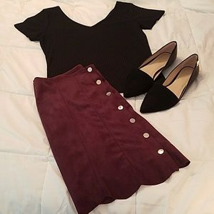 Button Down Plum Purple Skirt