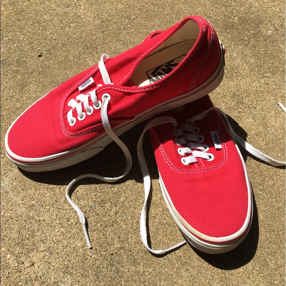~SOLD~ UNISEX Authentic Red Vans Skate Shoes
