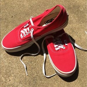 ~SOLD~ UNISEX Authentic Red Vans Skate Shoes