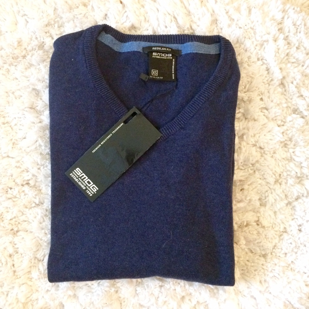 Smog Navy Blue Basic Sweater