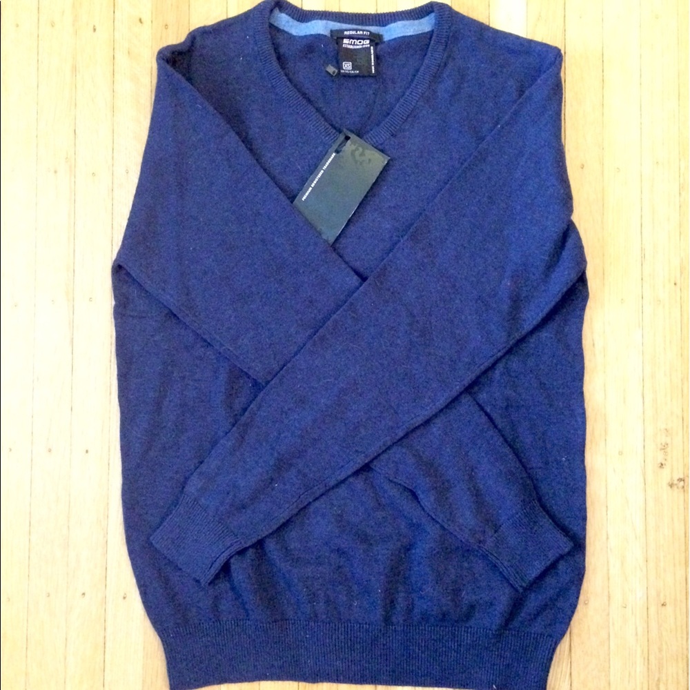 Smog Navy Blue Basic Sweater - Picture 2 of 3