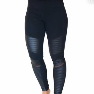 Motorcycle Detailed Black Leggings Medium NIB