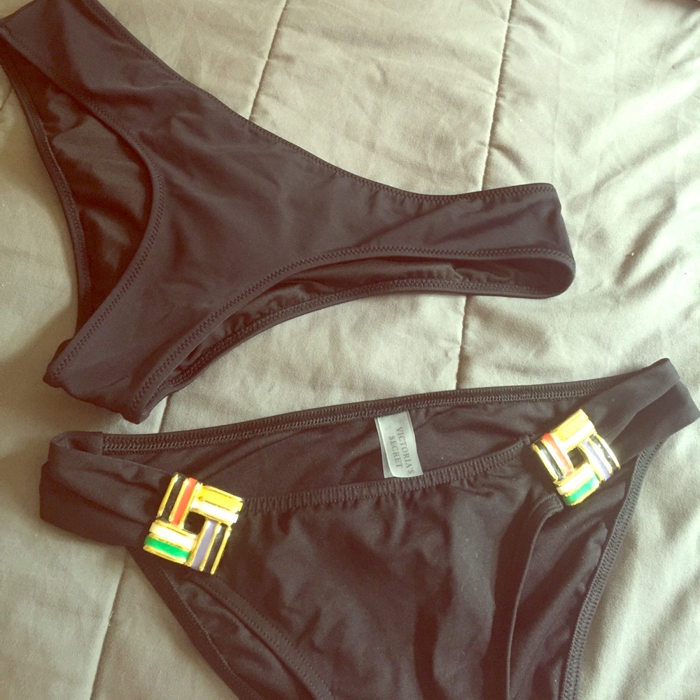 Black Swim Bottoms Victoria Secret Small