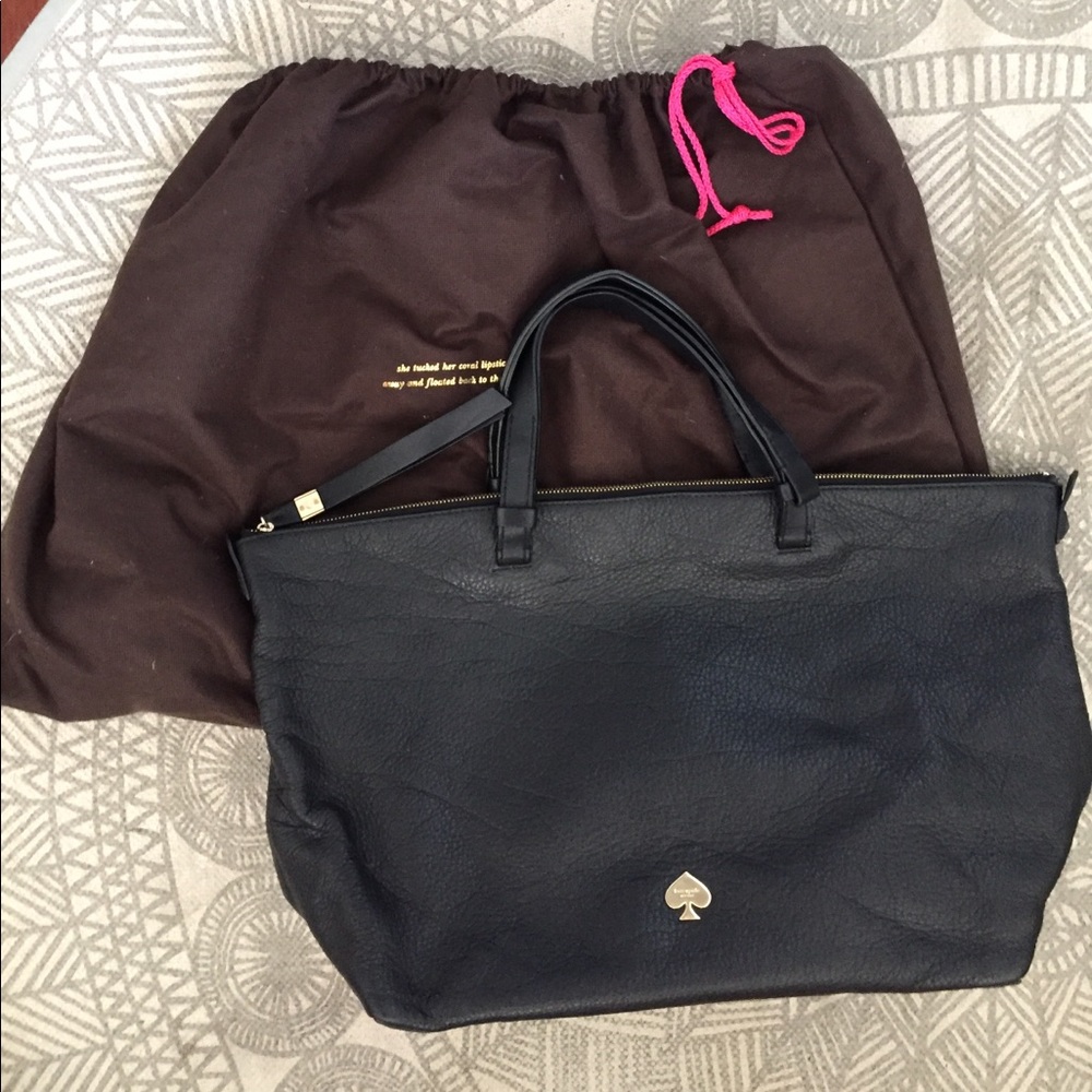 Kate Spade large leather black tote