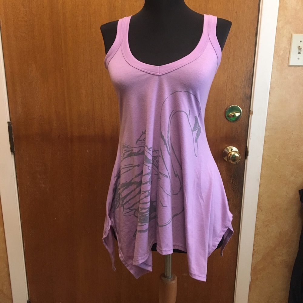 Purple swan tank top