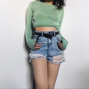Distressed high waisted denim shorts SOLD