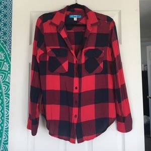 Francesca's Plaid Button Down Shirt