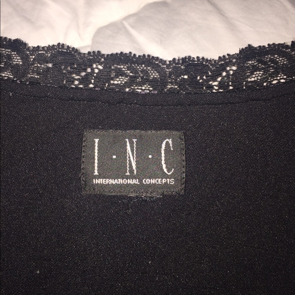INC black, classy, Lacey, stretchy, gorgeous top🖤 - Picture 2 of 8