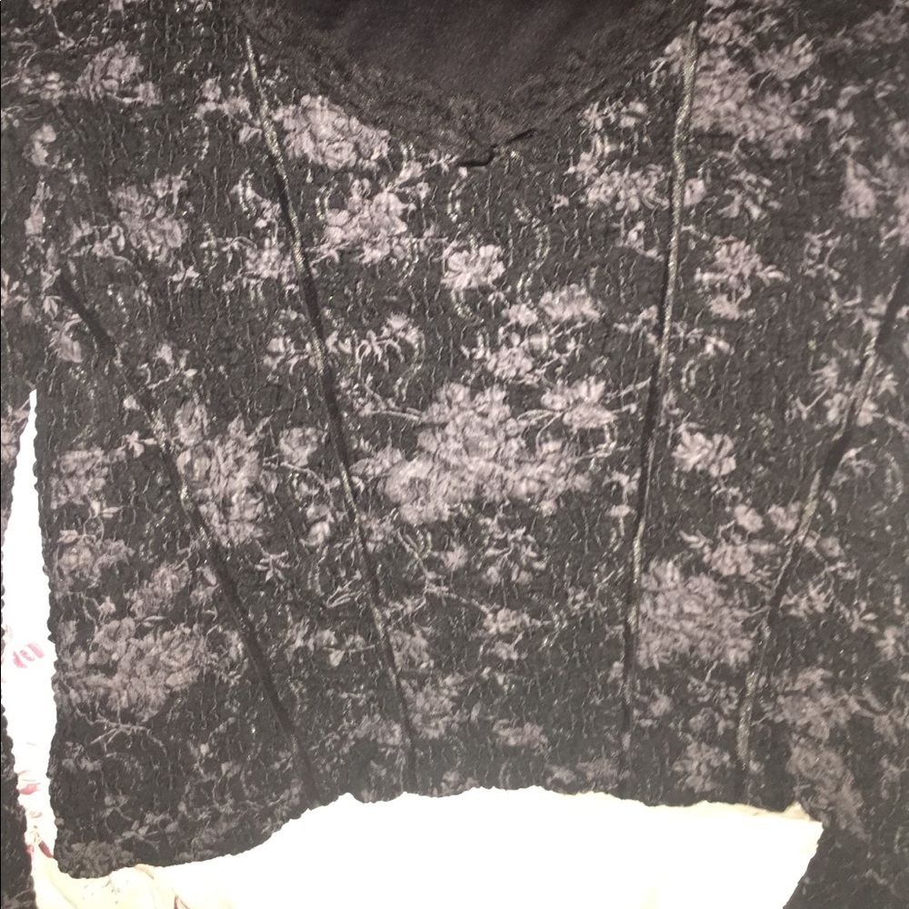INC black, classy, Lacey, stretchy, gorgeous top🖤 - Picture 8 of 8