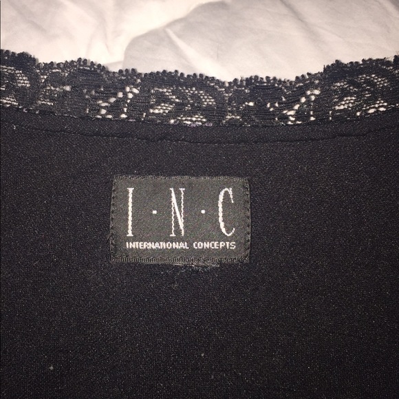 INC black, classy, Lacey, stretchy, gorgeous top🖤 - Picture 2 of 8