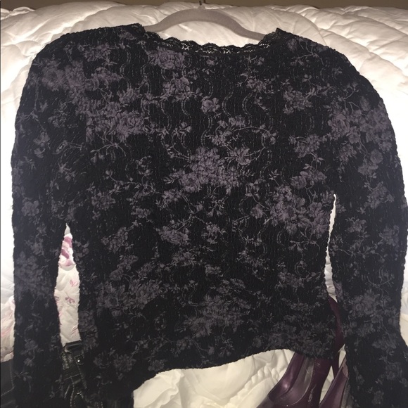 INC black, classy, Lacey, stretchy, gorgeous top🖤 - Picture 7 of 8