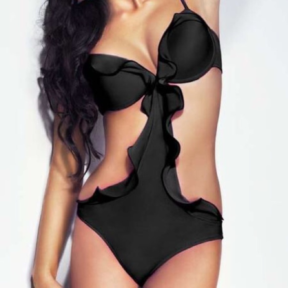 Meriell Club black sexy push up monokini